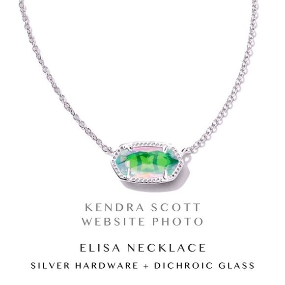 SOLD :: Kendra Scott Elisa Necklace w Dichroic Glass - Picture 3 of 5